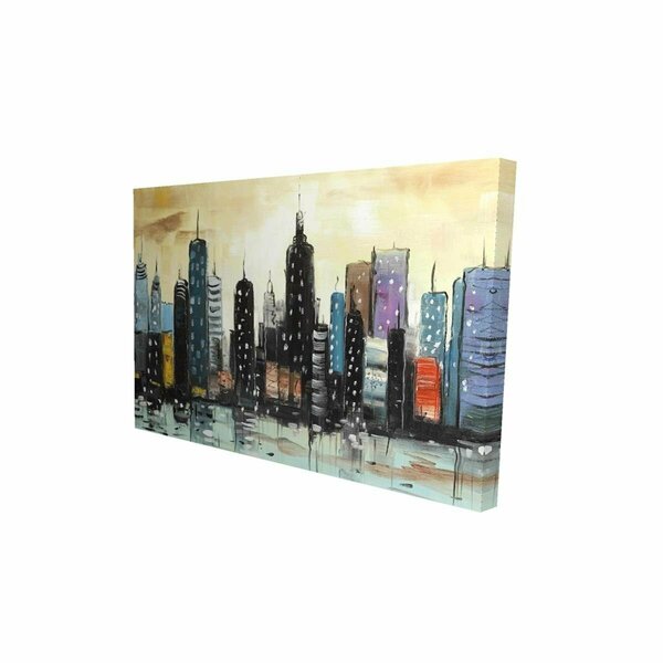 Fondo 20 x 30 in. Skyline on Abstract Cityscape-Print on Canvas FO2786912